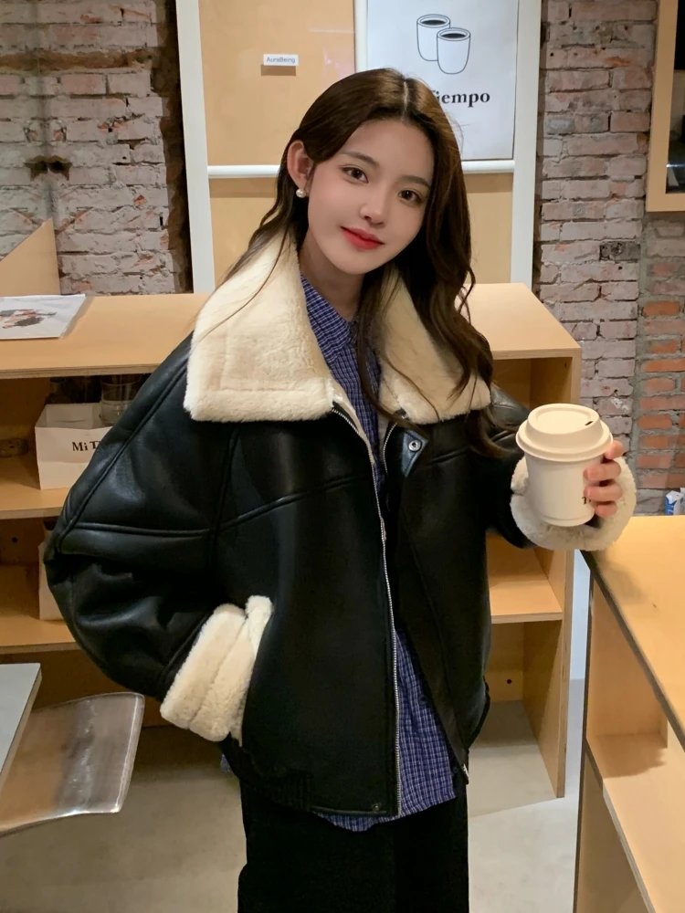 

Lamb Wool Jacket Women'S Tops Anti-Uv Wide Bohemian Cute Hippie Pink Safari Waterproof Canvas Outdoor Trip Fashion Fancy Chic GF