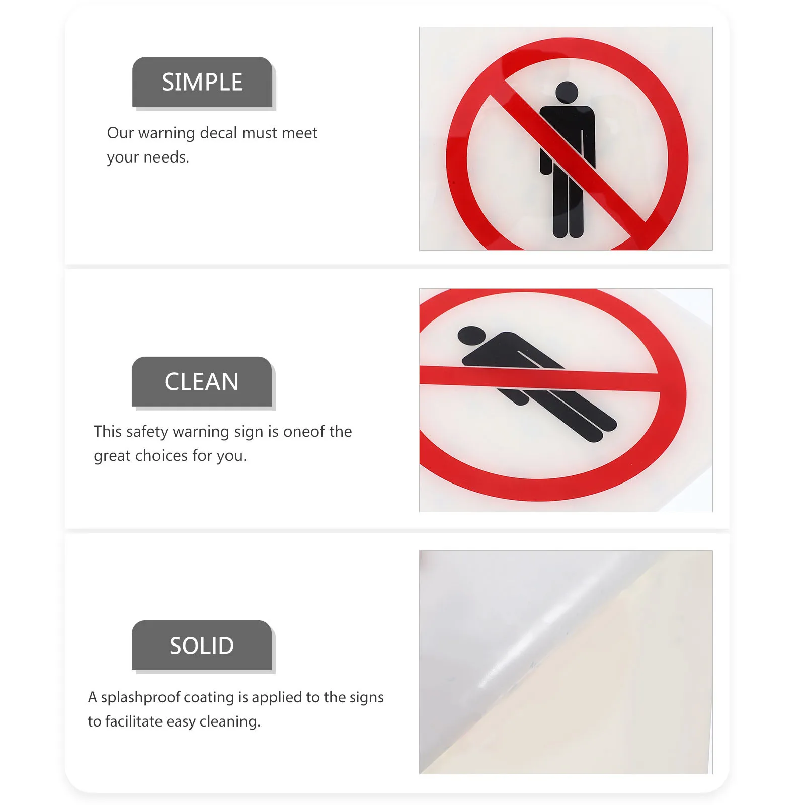 

No Entry Sign Entrance Warning Label Sticker Safety Stickers Car Posted Trespassing Signs Adhesive