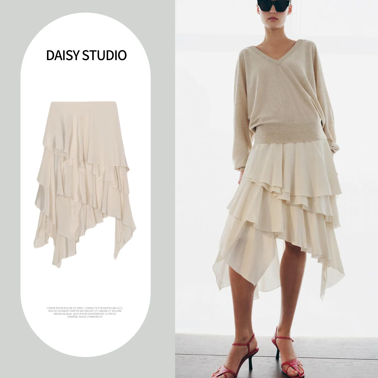 

Новинка весенней коллекции: Женская асимметричная юбка с декоративными слоями, средней посадкой, из полиэстера, с эффектом сборки, неоднородного кроя.