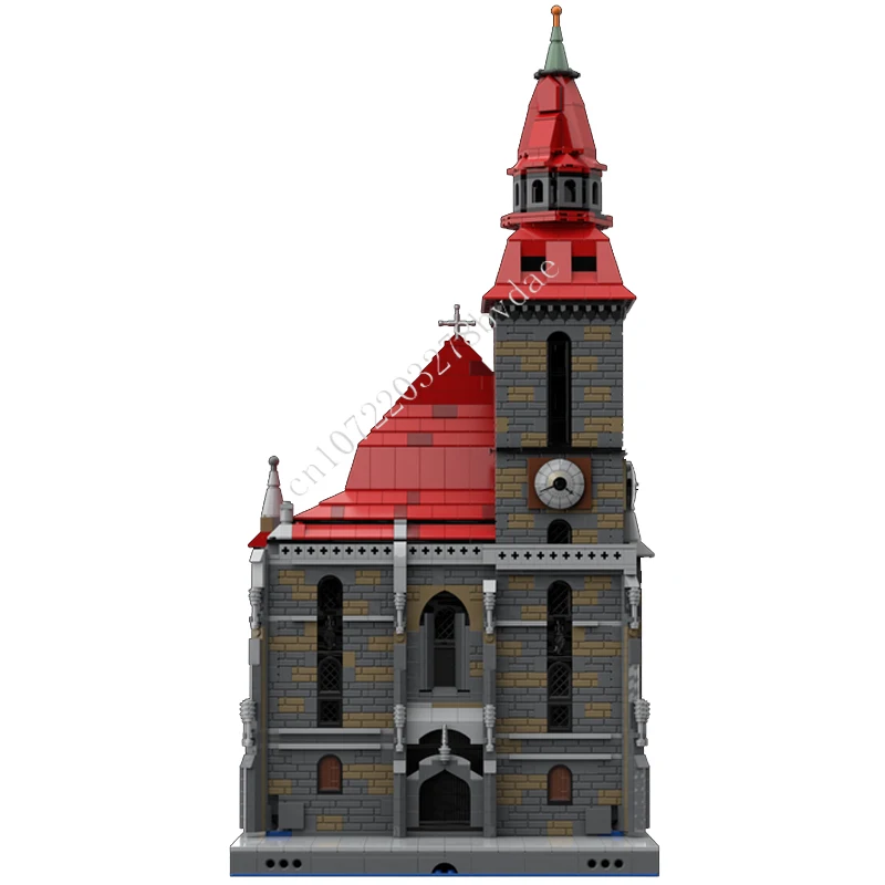 7843PCS Black Church of Brasov Romania MOC streetview Holiday Puzzles Sets Creative Christmas Birthday Toys Gifts for Kids Ages