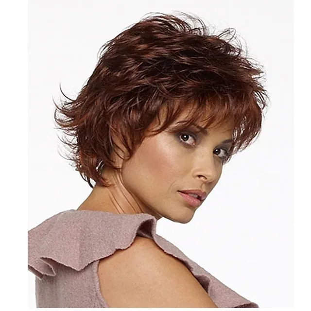 

Synthetic Fashion Wig Short Fluffy Tousled Style Blonde Full Head Cosplay Party Daily Wear Mechanism Hair