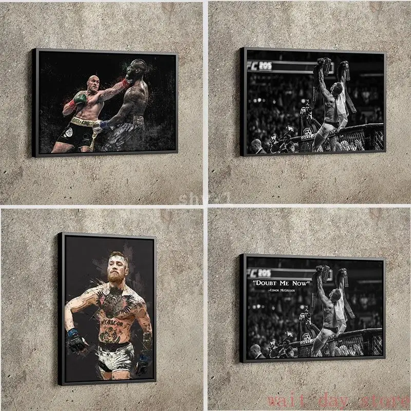 Conor McGregor Champion Boxer вдохновляющий настенный плакат на холсте для декора гостиной Conor McGregor Champion Boxer вдохновляющий настенный плакат на холсте для декора гостиной
