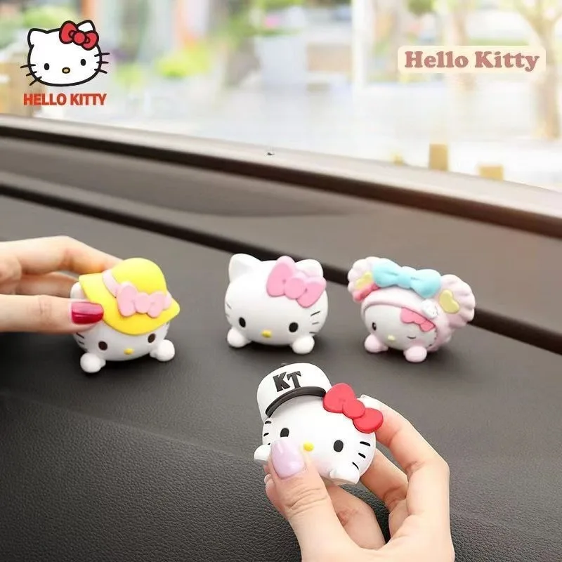 

5pcs/set Anime Hello Kitty Car Ornament Series Doll Decoration Cartoon Cute Fun Car Interior Control Cartoon Accessories Toys