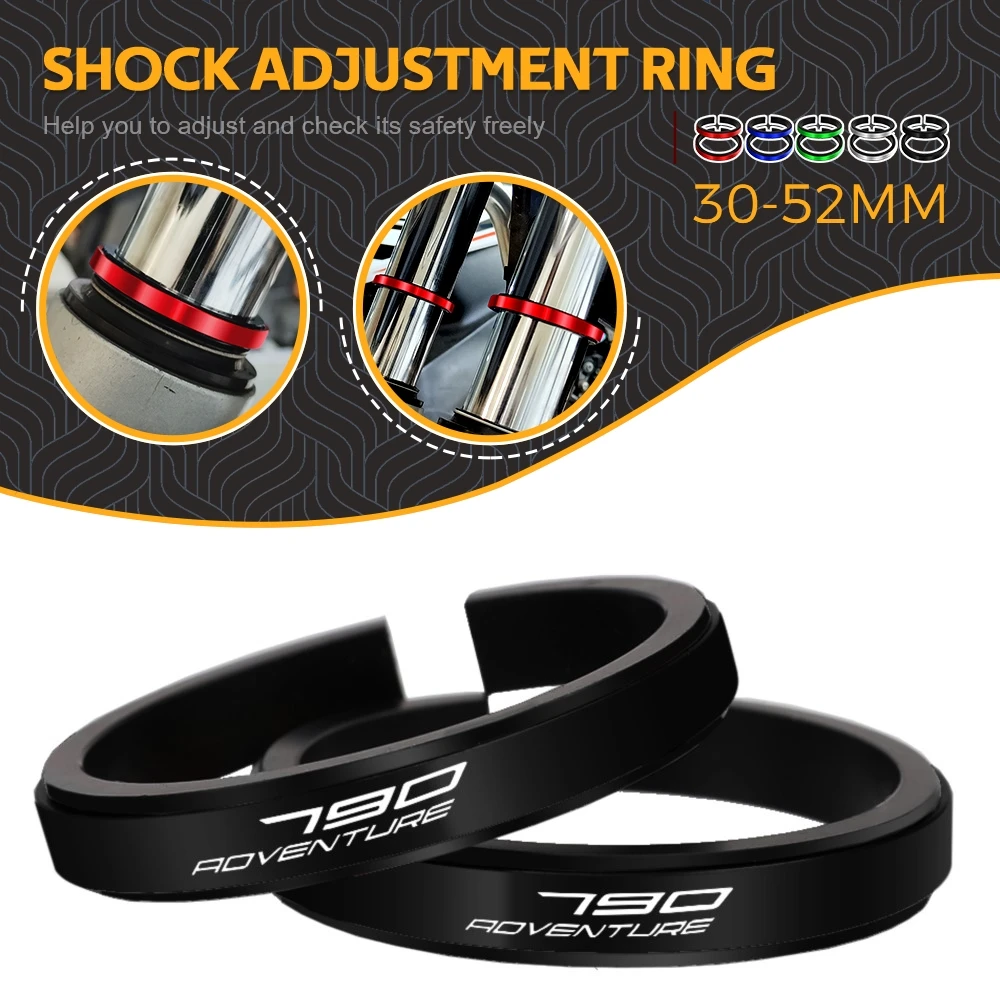 

FOR 790 ADVENTURE R S 2019-2023 Motorcycle Adjustment Shock Absorber Auxiliary Rubber Ring CNC Accessories Fit 30MM-52MM
