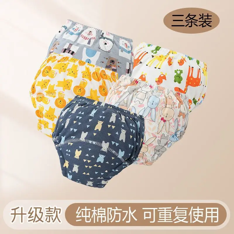 6 Layer Waterproof Reusable Cotton Baby Training Pants Infant Shorts Underwear Cloth Baby Diaper Nappies Panties Nappy Changing