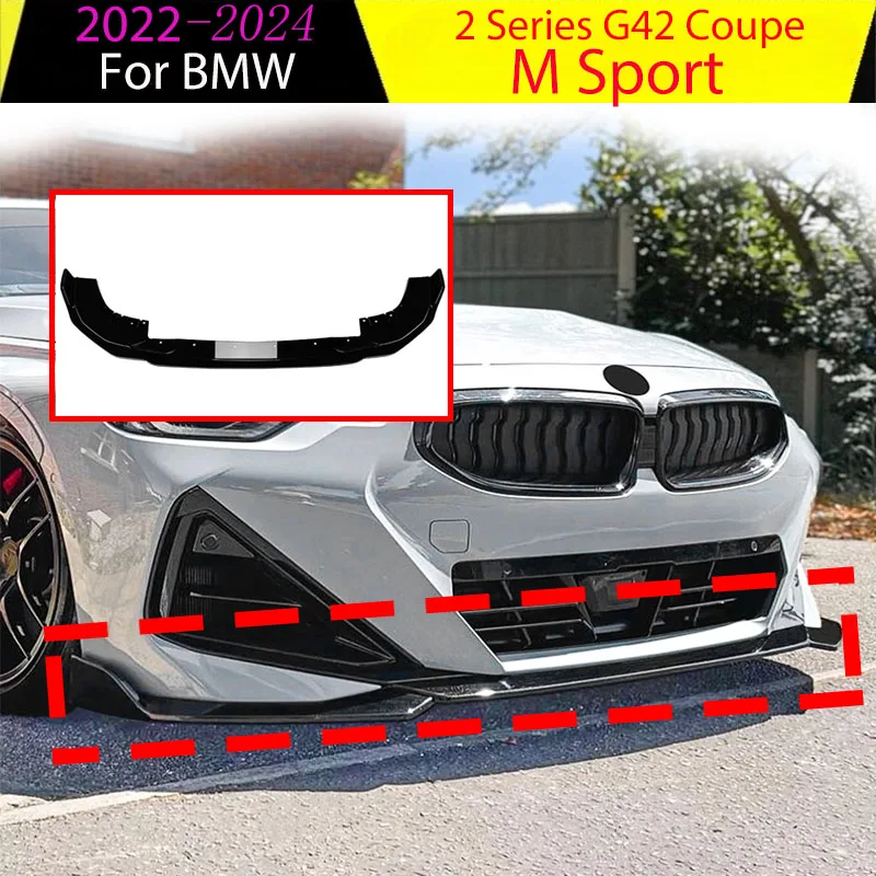 

Передний бампер, сплиттер, спойлер для BMW 2 серии G42 Coupe M Sport 2022-2024, 2-дверный диффузор, комплект кузова, аксессуары, тюнинг, авто