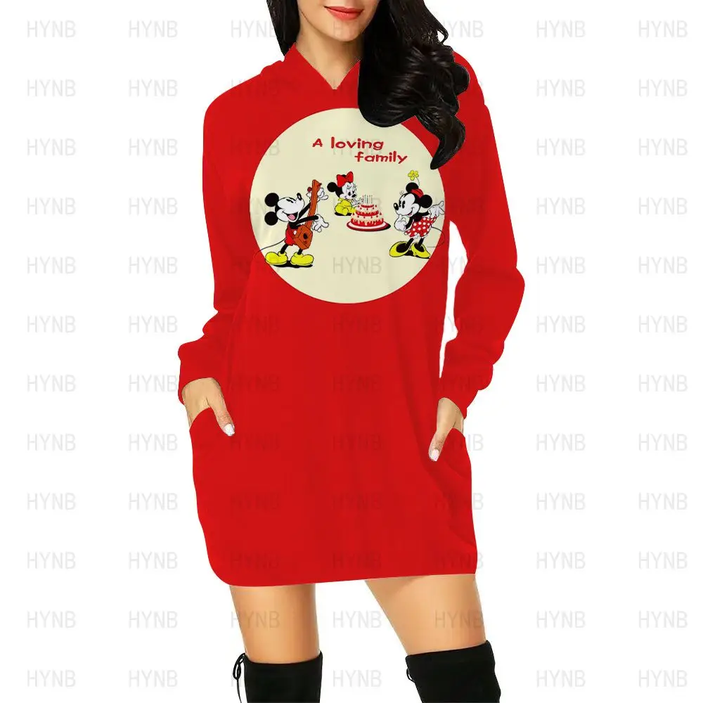 

Elegant Dresses for Women Sweater Dress Women's Party 2022 Long Sleeves Luxury Minnie Mouse Disney Kawaii Mini Y2k Mickey Sexy