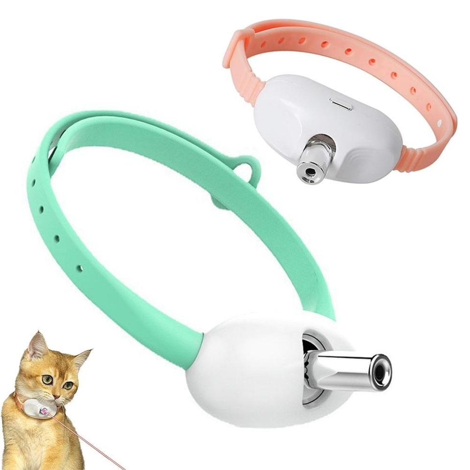   Smart Laser Cat-teasing Collar Laser Rechargeable Auto Infrared Interactive Pet Kitten Toys for Relieve Anxiety Pet Supplies  