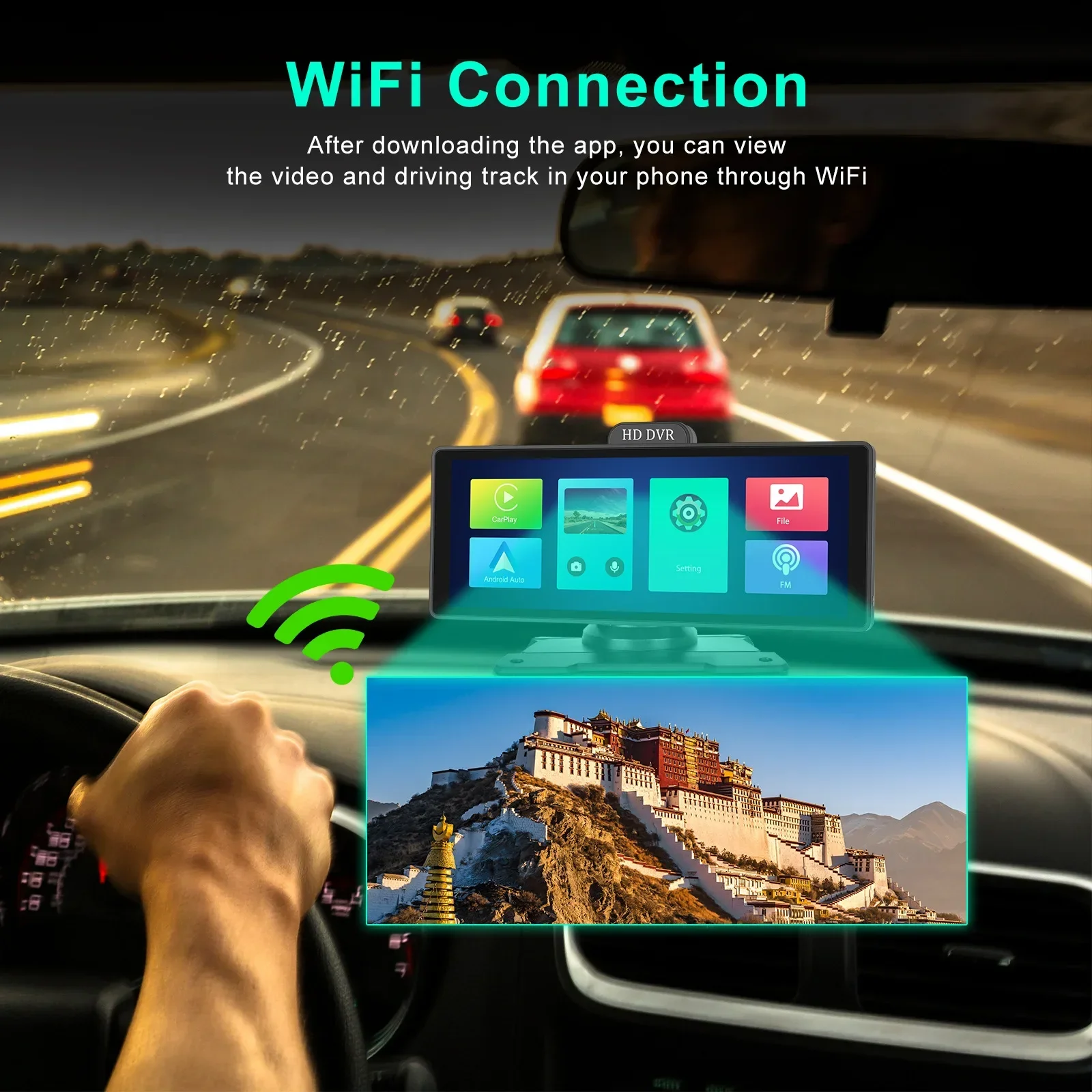AHD 2K Car Navigation System 10.26 Inch With GPS Driving Track Wireless Reversing Video And CarPlay Function