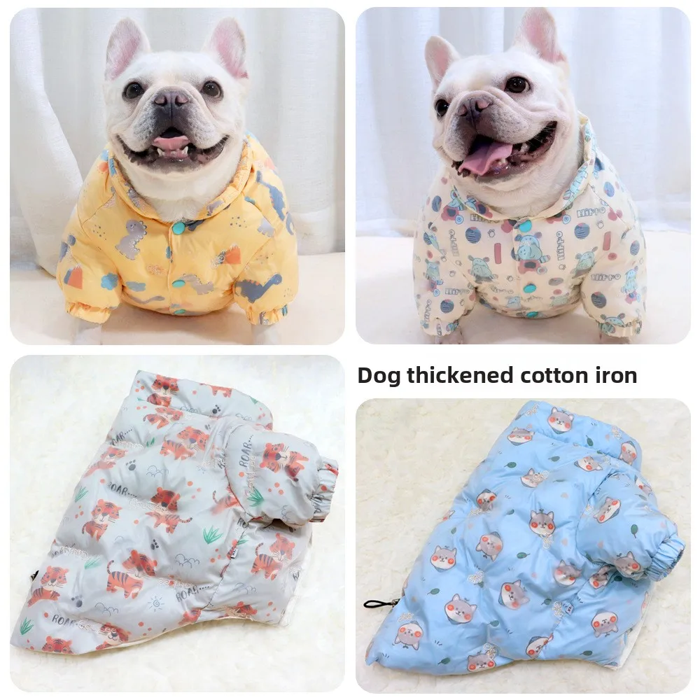 服-厚手の冬服-厚手のパッド入りパグ犬服-ブルドッグ太った犬の綿服-綿入りの冬用ペット用品