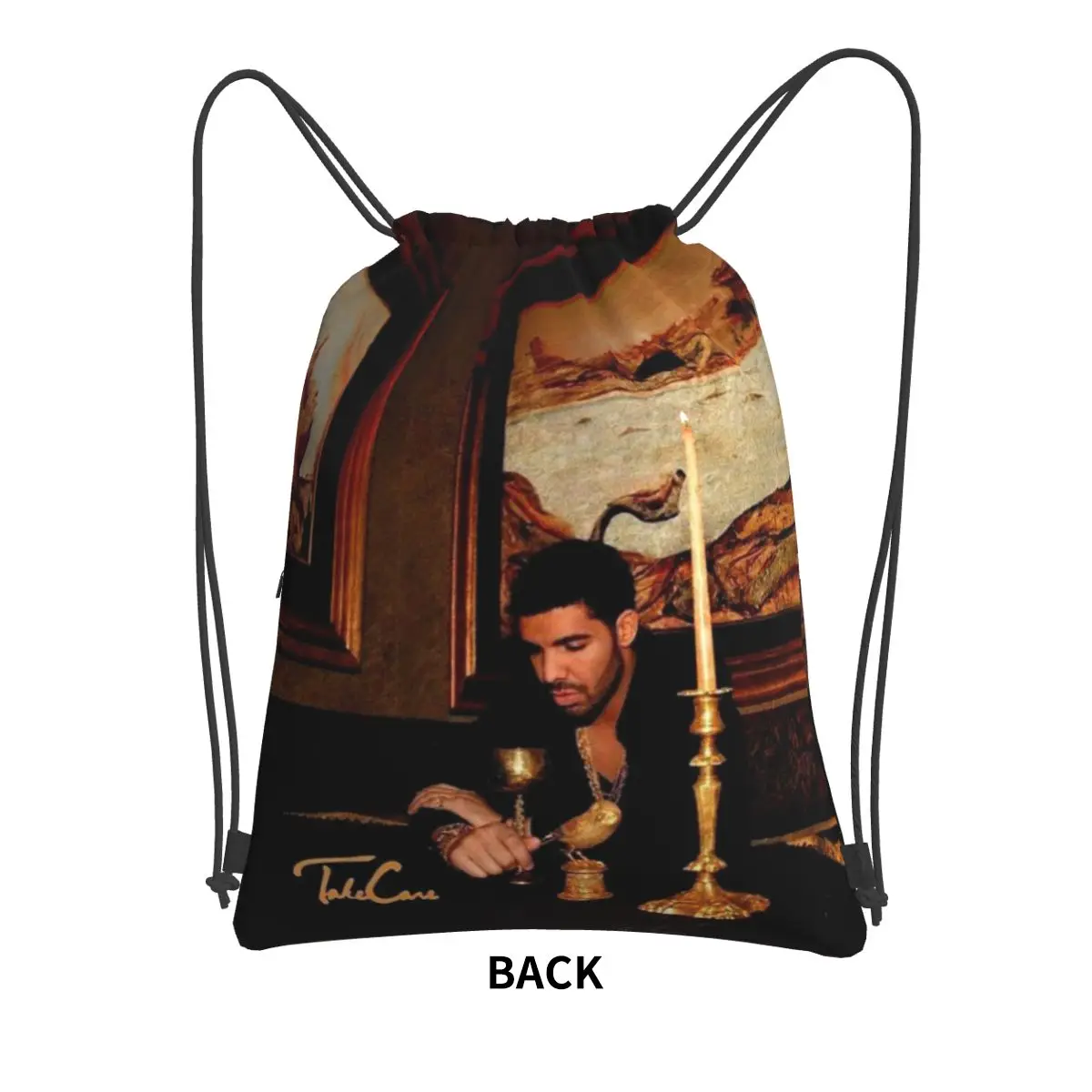 Hip Hop Rapper Drake Take Care Album Backpacks Fashion Drawstring Bags Sports Bag Book Bags for Travel School