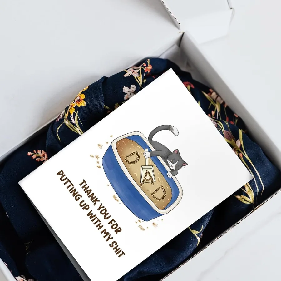 Hilarious Father's Day Card for Cat Dad Witty Birthday Gifts for Cat Lover Happy Fathers Day Gift from Cat