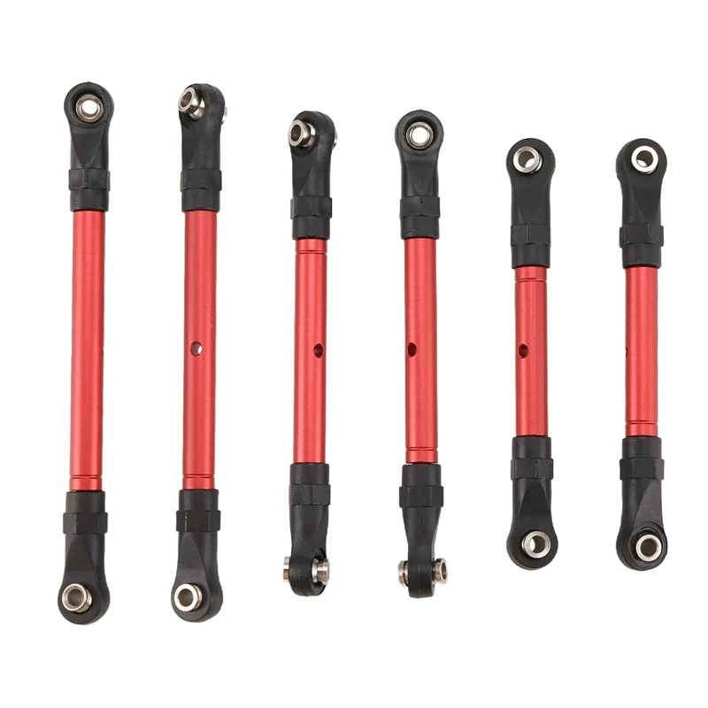 Adjustable Front & Rear Pull Rod Link Tie Rod Steering Rod for Slash/Hoss/Rustler/Stampede/4x4 Huanqi727 Red