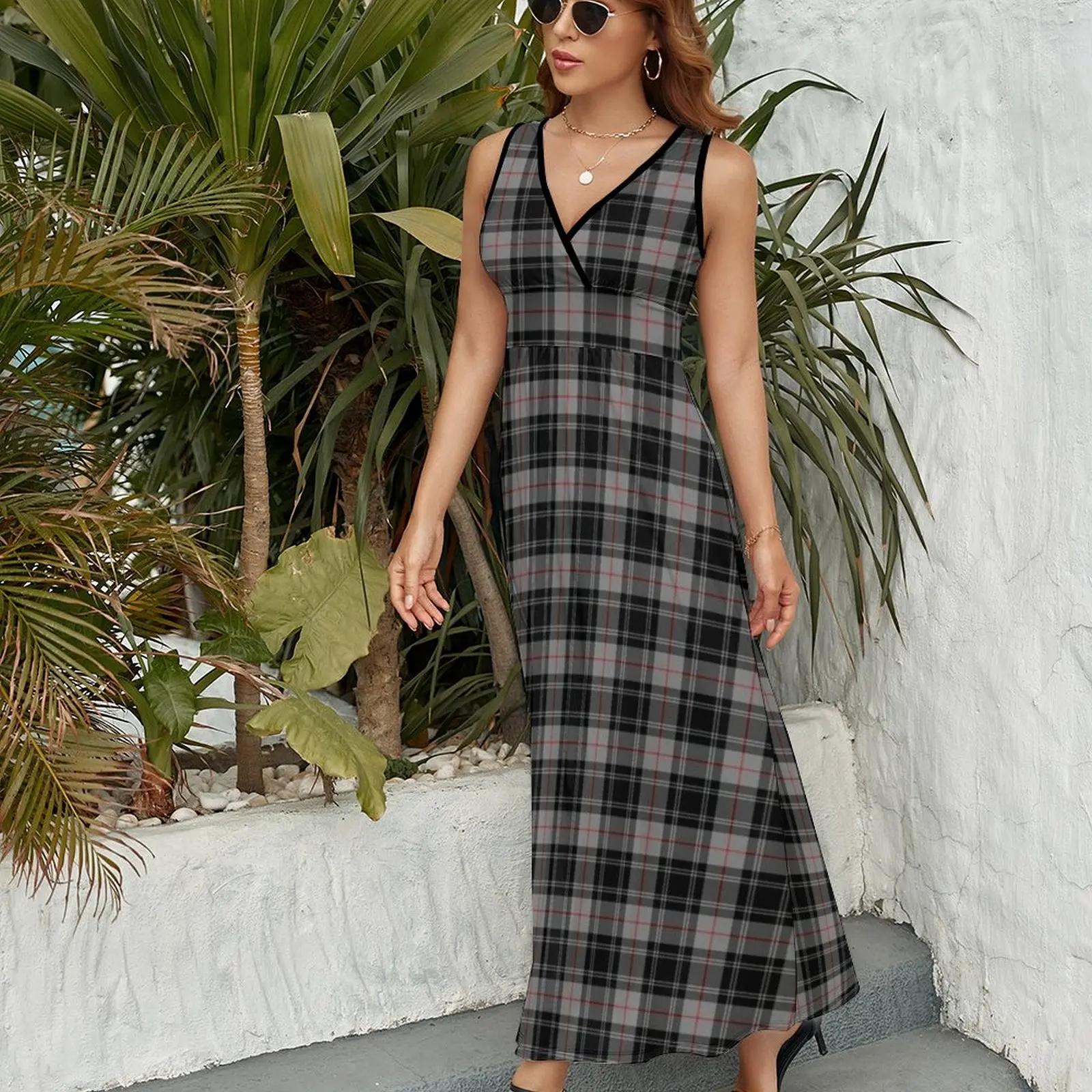 Clan Moffat Tartan vestido sin mangas para mujer, vestidos para mujer