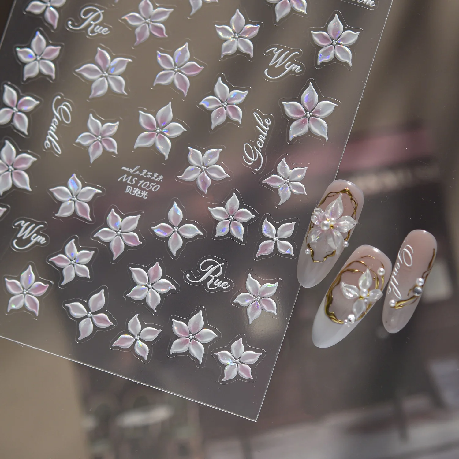 Ombre Blumen-Nagelaufkleber 5D – Nail Art Ombre Pink Bewertung und Preis