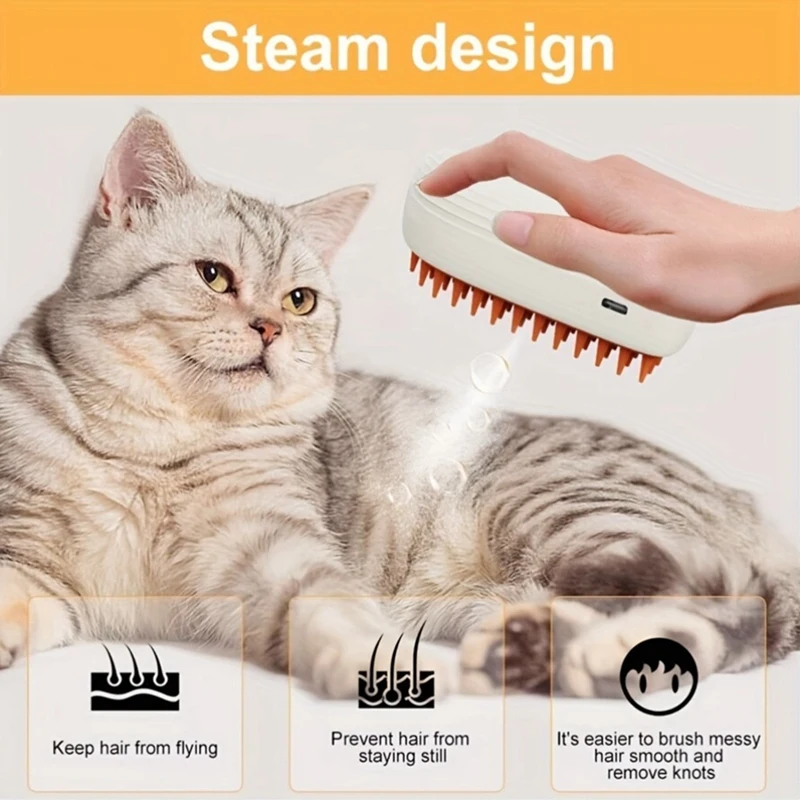 

New Dog Steamer Brush Cat Steam Brush Electric Spraycat Hair Brush For Massage Pet Grooming Cat Hair Brush For Removing