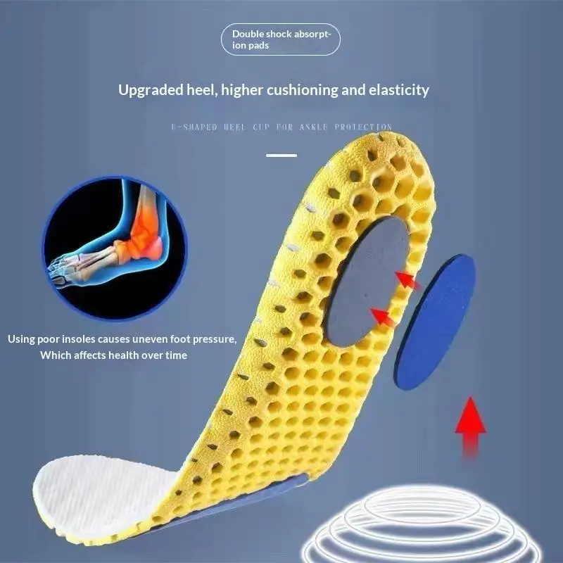 1 Paar Sport-Memory-Schaum-Einlegesohlen, atmungsaktiv, geruchshemmend, Laufsohlen, unterstützende Einlegesohlen für Fußpflege, orthopädische Einlegesohlen für Männer und Frauen – Detail 3