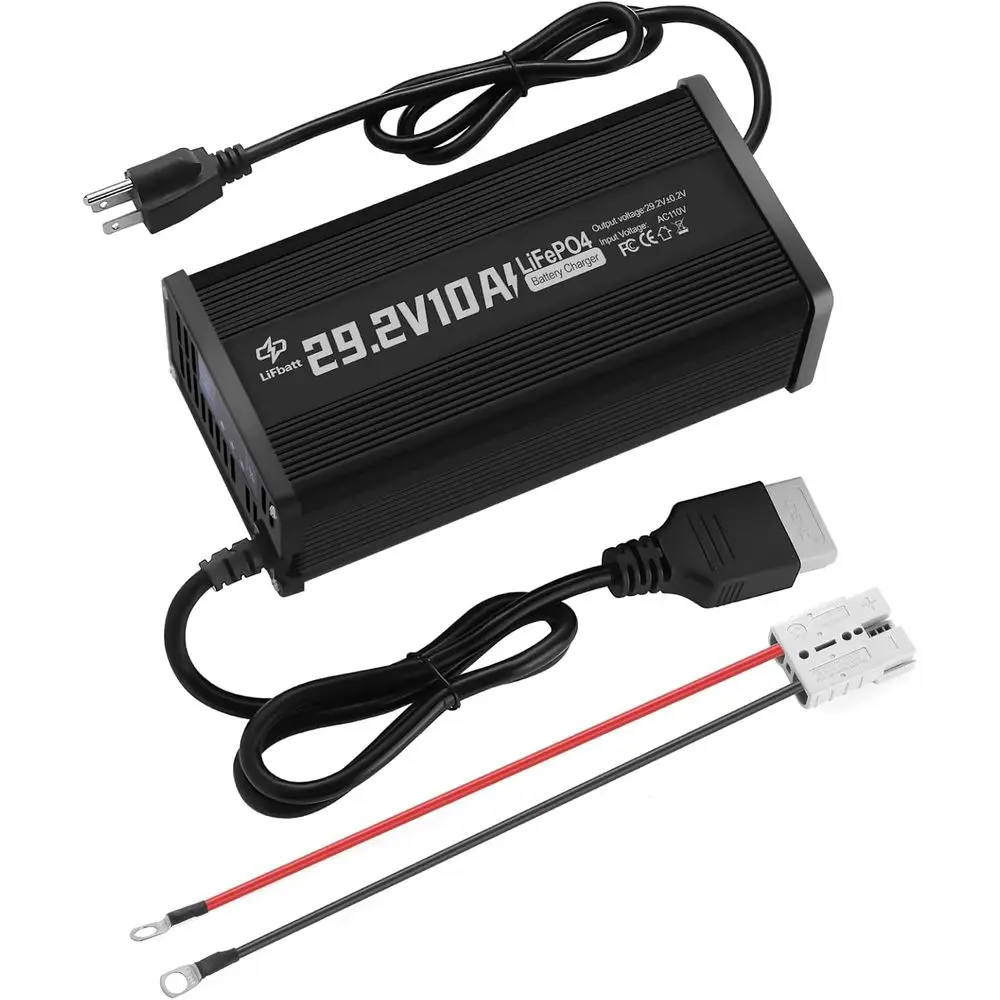 

Зарядное устройство LiFePO4 24 В, 10 А, интеллектуальное зарядное устройство для литиевой батареи 29,2 В с разъемом Anderson и переходным кабелем Anderson-M8, для