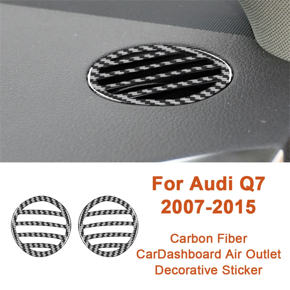 

Carbon Fiber Car Dashboard Vents Left Right Air Outlet Frame Decorative Stickers For Audi Q7 2007-2015 Auto Interior Accesorios