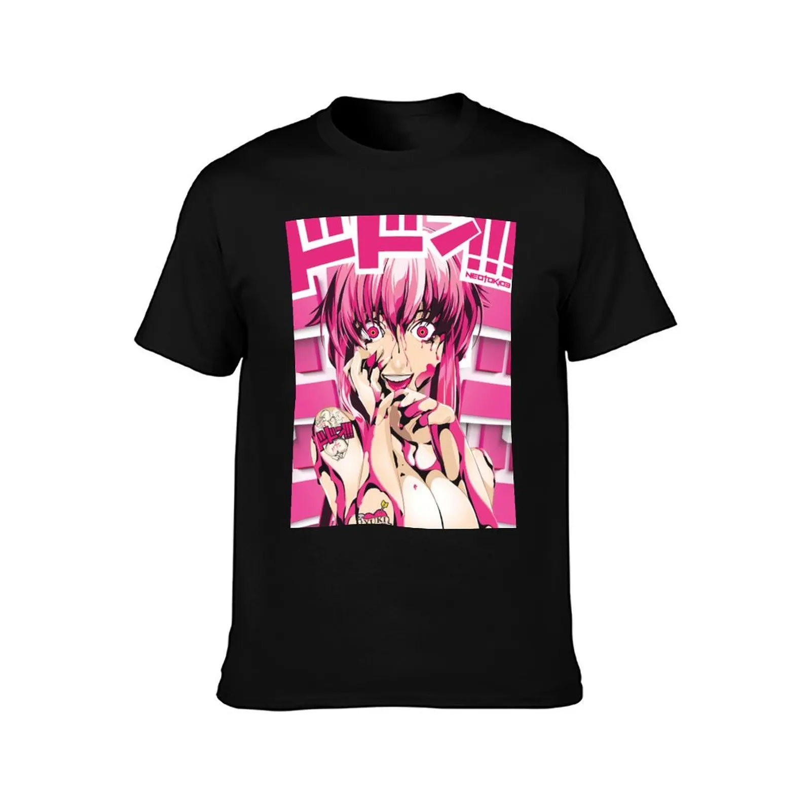 Kopie von Yuno Gasai – MY CRAZY YANDERE GIRLFRIEND ドドーン PNK T-Shirt luxury t-shirt heavyweights Blouse designer t shirt men