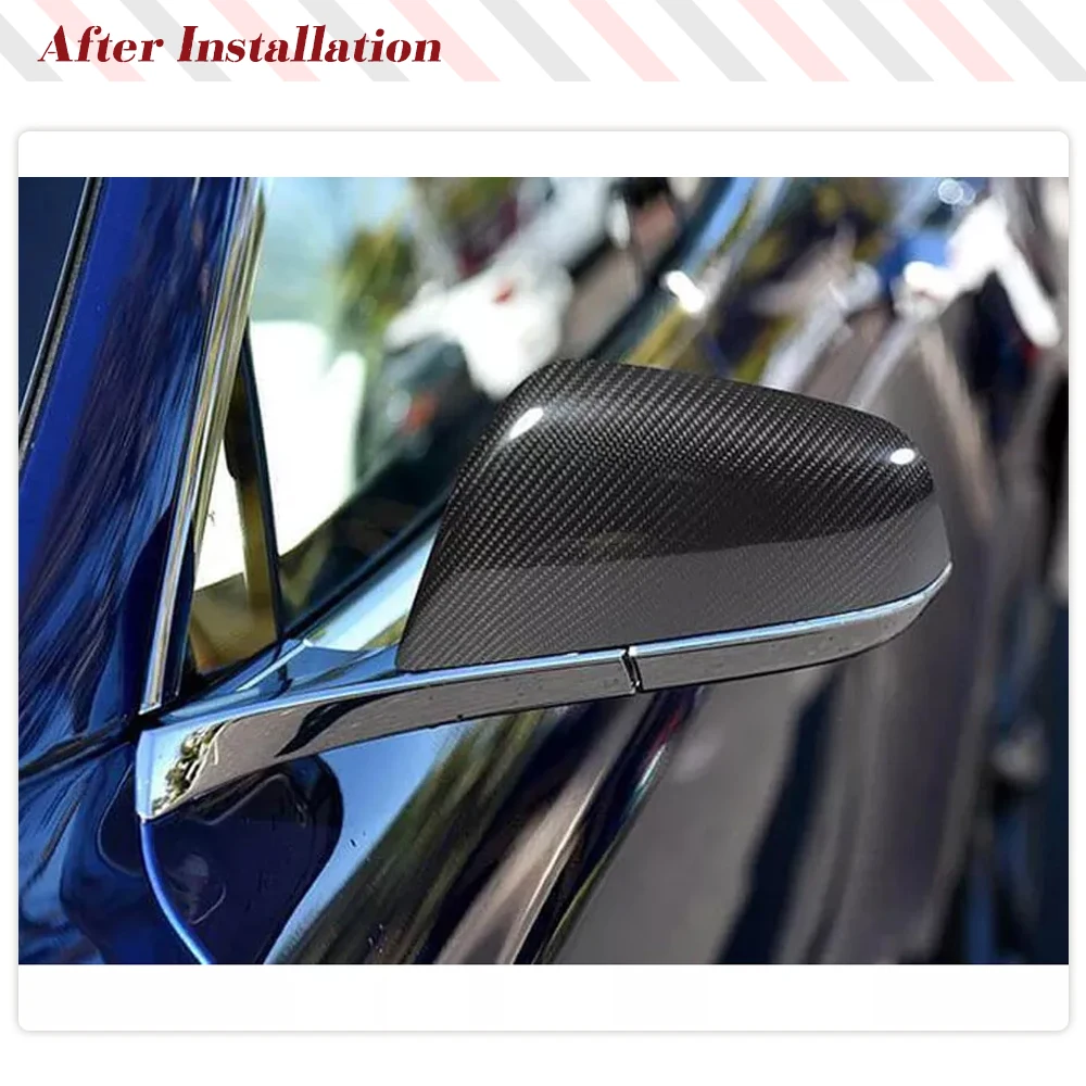 Car Mirror Covers Rear View Caps For Tesla Model S Plaid Sedan 2021-2023 Side Prepreg Dry Carbon Mirror Caps Covers Add On Style