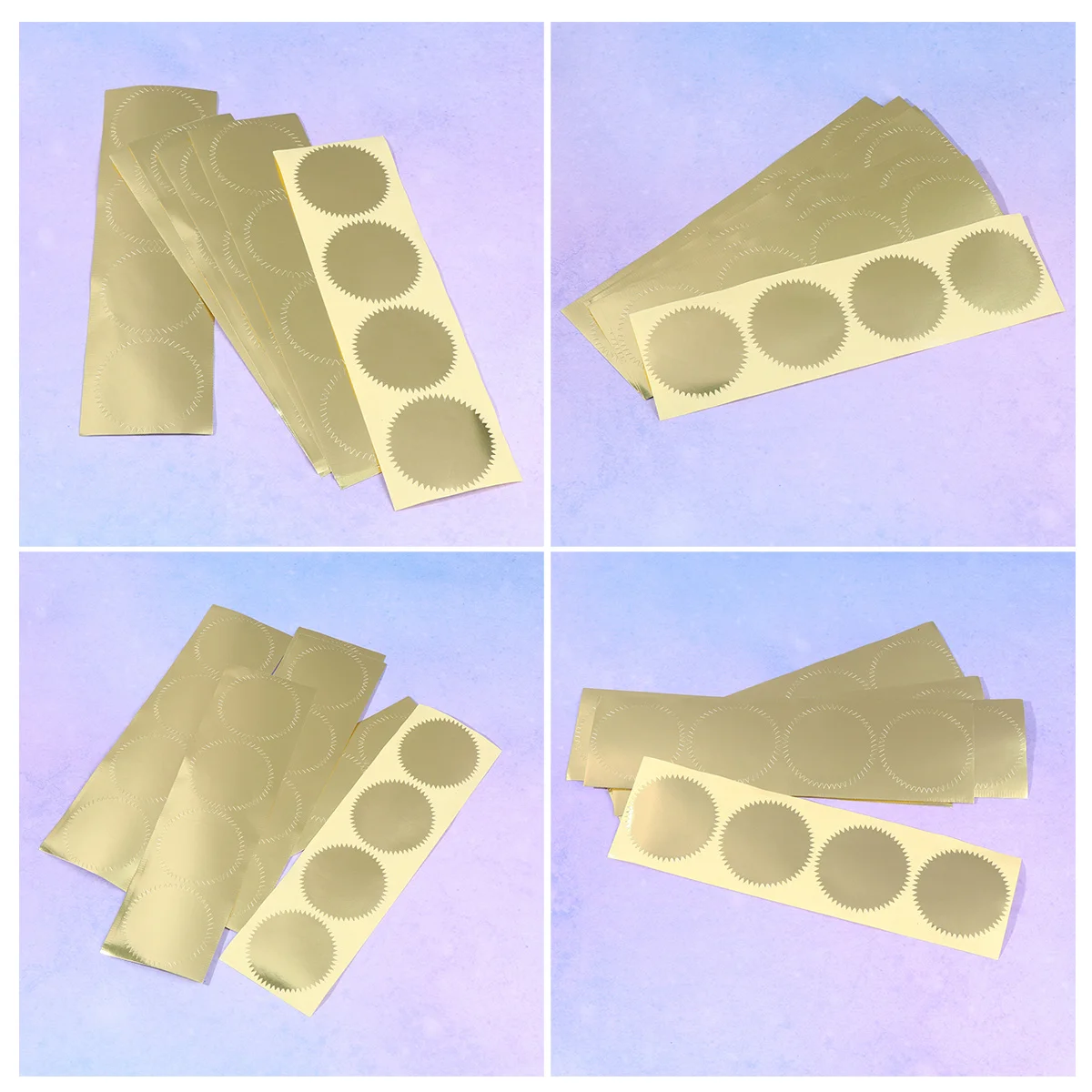 

40Pcs Round Jagged Lace Sealing Stickers Creative Golden Self-Adhesive Labels DIY Scrapbook Gift Wrapping Decoration