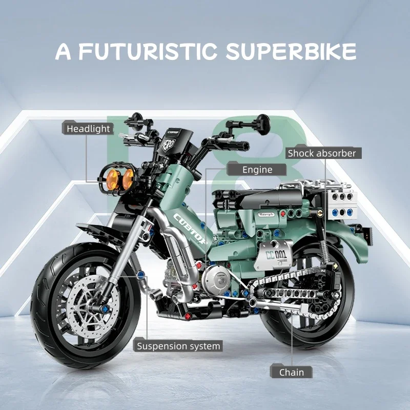الدراجات النارية التقنية 1:8 نموذج اللبنات مدينة سرعة الطوب تجميع نموذج لعب للأولاد الكبار هدايا عيد الميلاد عيد الميلاد #4