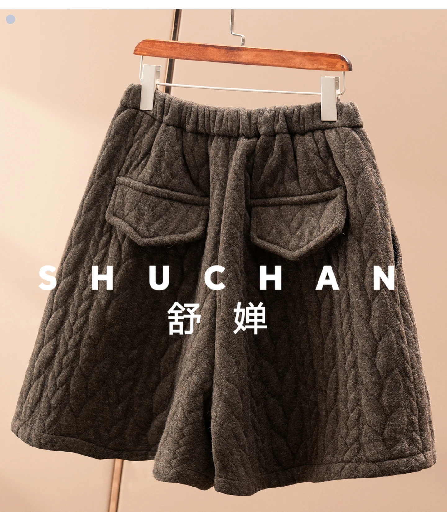 عرض الشتاء أرجل جميلة تحتوي على صوف فضفاض وسميك وأرجل واسعة ربع/شورت نسائي 94E5 #4