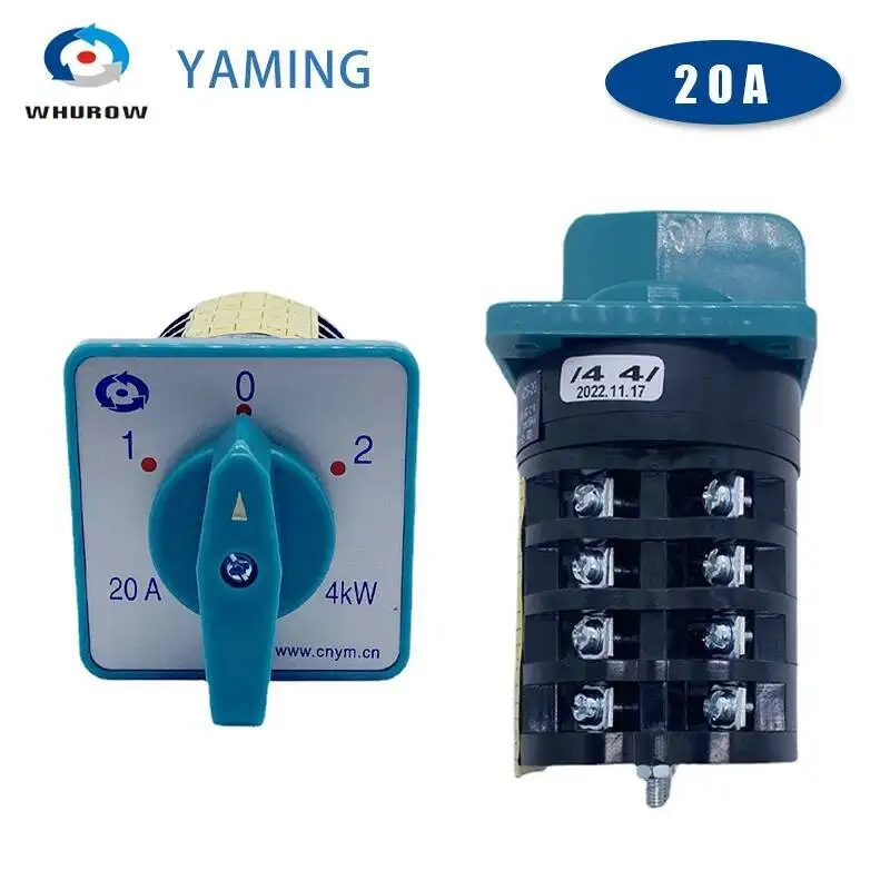 

Комбинированный переключатель с поворотным кулачком, трехпозиционный, 20 А, 4 кВт, четырех/пятиполюсный селектор уровня, серебряный контакт HZ5-20/4