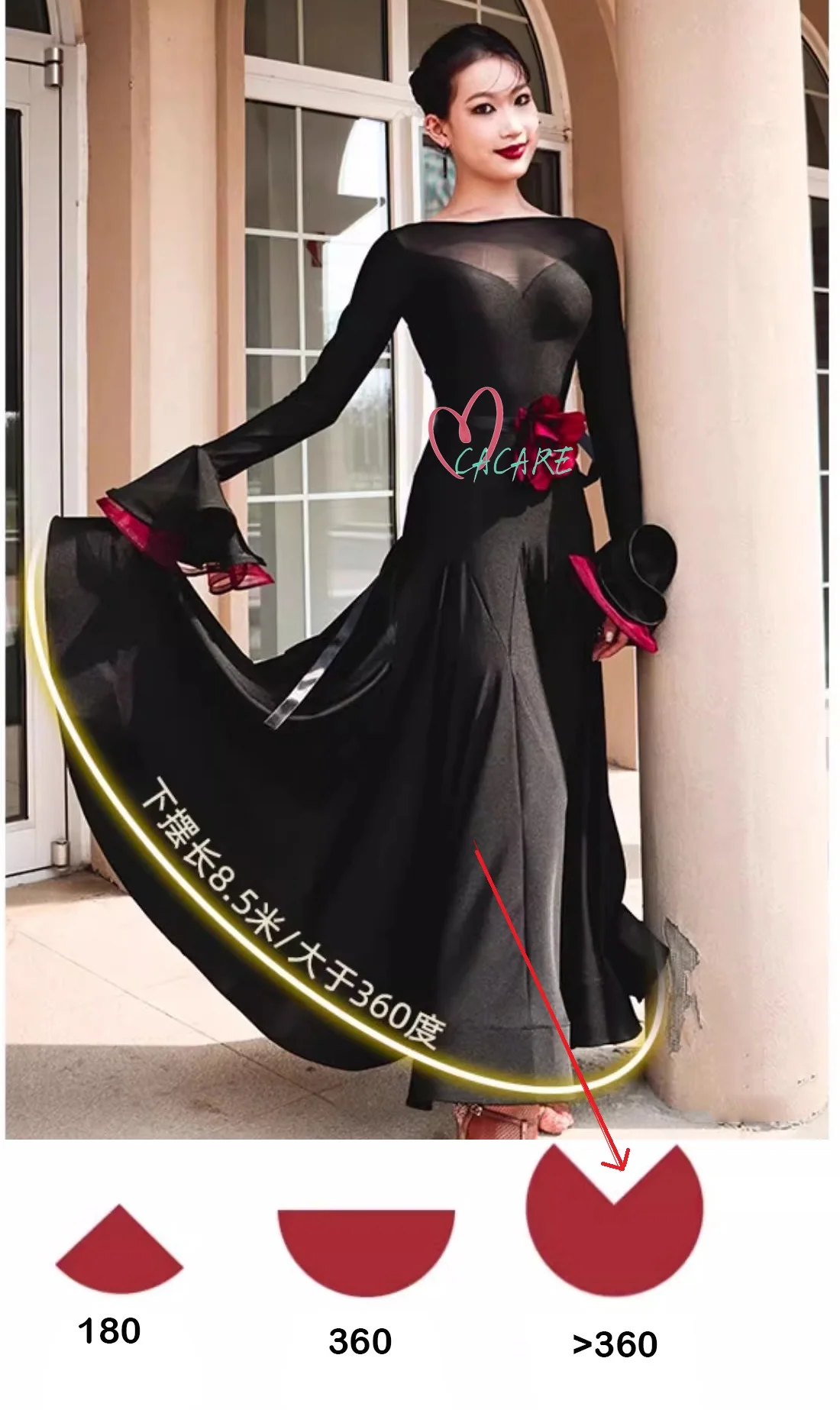 CACARE Modern Waltz Dress Competition 2024 High Quality Women Dance Wear Stage Clothes Costume Ballroom Dress Girls Outfits 2999