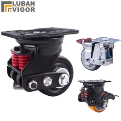 3inch Silent damping universal wheel with spring wheel anti-seismic caster for Heavy equipment gate Industrial casters