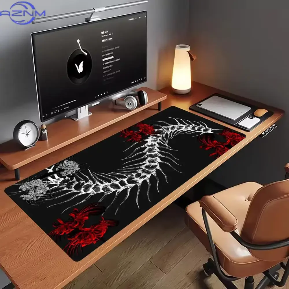 Dragon Skeleton Pattern Extended Mouse Pad Non Slip Rubber Desk Mat For Gaming Laptop Keyboard And Home Office Desktop Decor