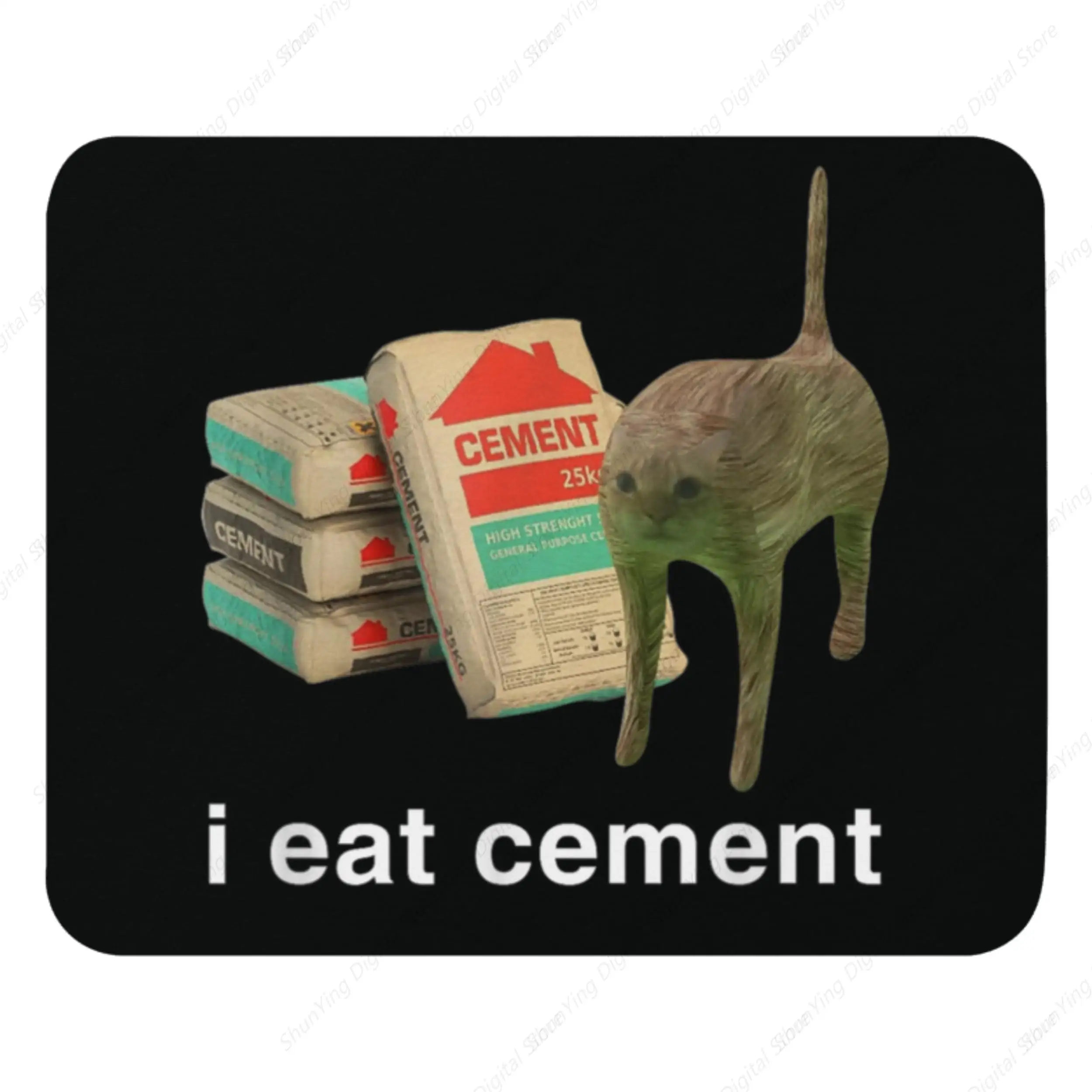 

Funny I Eat Cement Cat Curse Pattern Mouse Pad Anti Slip Game Mouse Pad Office Rubber Base Home Gift Cat