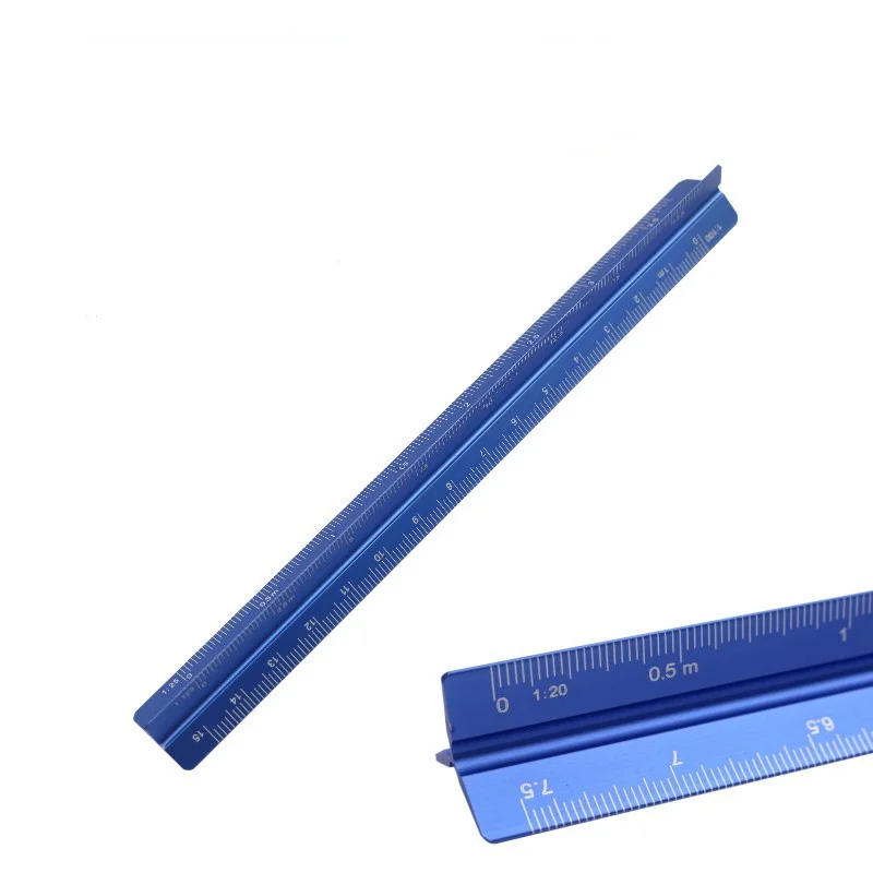 Aluminum Ruler 1:20 - 1:125 Alloy Metal Scale Drafting Tool 15cm Aluminum Triangular Scale Ruler Office Student School Supplies