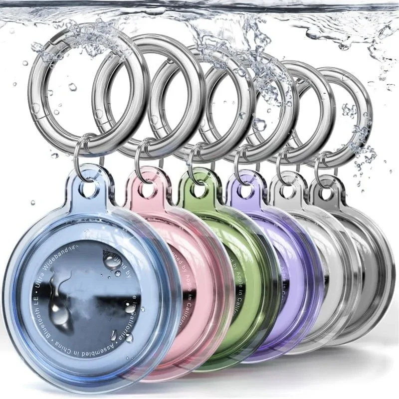 

Transparent Cover For Airtag keychain holder waterproof Full Cover transparent Soft TPU Case For Apple Airtag GPS Locator Case