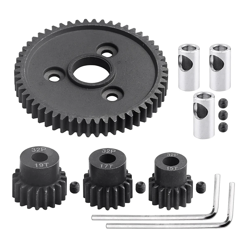 54T 32 Pitch Metal Steel 3956 Spur Gear With 15T 17T 19T Pinions Gear Sets For 1/10 Traxxas Slash 4WD/2WD Summit E-REVO