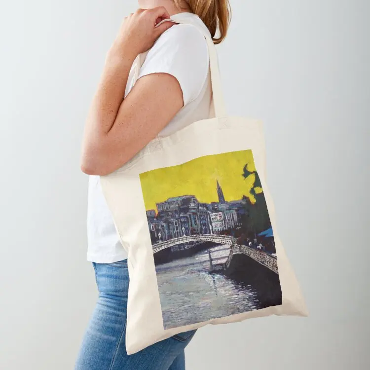 

Hapenny Bridge & Boardwalk, Dublin, Ireland Tote Bag Custom bag free delivery bags tote bag men's Canvas stote
