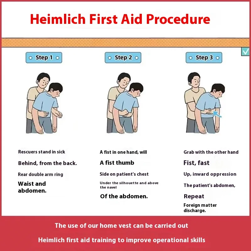 1pcs Heimlich Vest for Preventing Suffocation Disorders Heimlich Practical Training Model+wearable Vest for Tracheal Obstruction