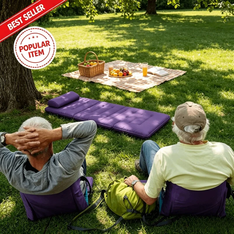 Folding Stadium Chair Reclining Bleacher Seat With Padded Back Support Cushion for Outdoor Sports