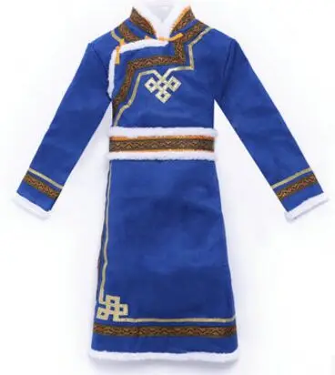 Bata azul de mongolia para niños, abrigo de mongolia china, ropa azul para niños, traje largo del Tíbet