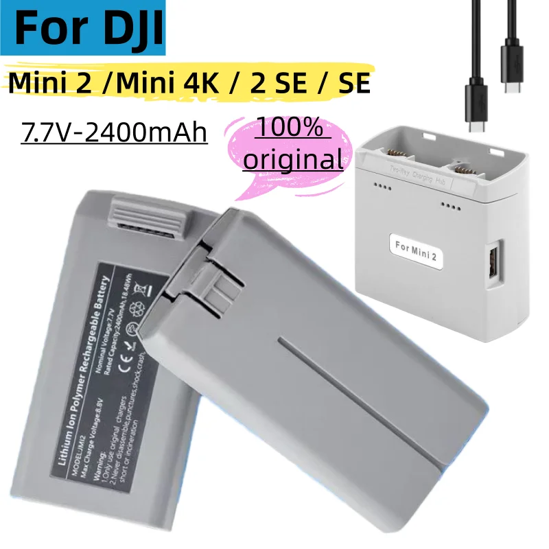 

For DJI Original Mini 4K/2/SE/2SE Drone Battery, Support Up To 31 Minutes Flying Time 7.7V 2400mAh Intelligent Flight Batteries