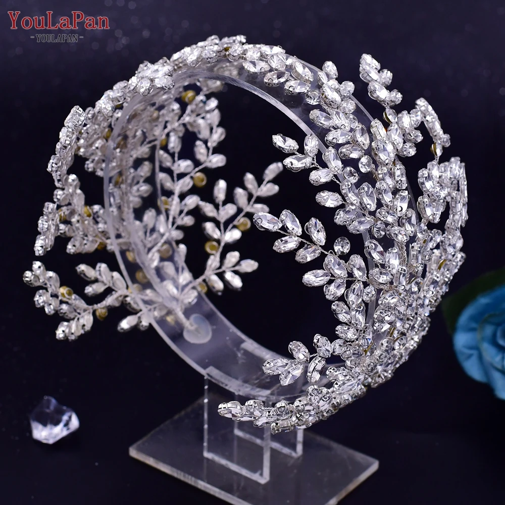 YouLaPan-Diadema de boda con diamantes de imitación para mujer, joyería de lujo para la cabeza, accesorios para el cabello, tocado para desfile, HP500