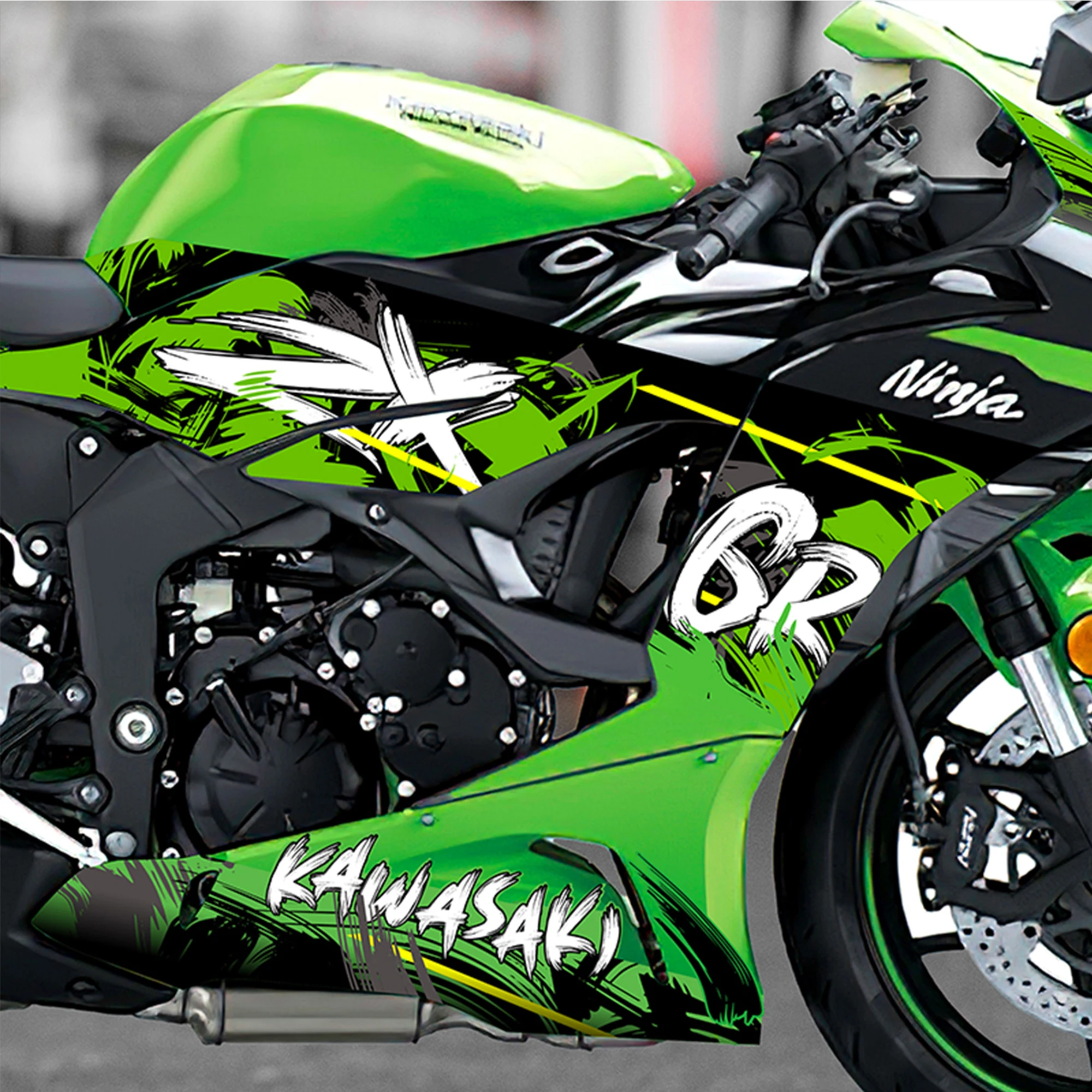 

Совместимые с Kawasaki 2024-2026 ZX6R наклейки-декали для мотоциклов, водонепроницаемые, солнцезащитные, устойчивые к царапинам, декоративные пленки-аксессуары