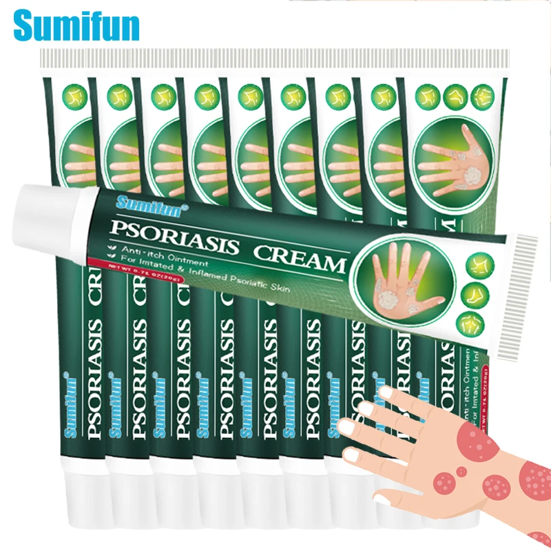 

10pcs Psoriasis Antibacterial Cream Anti-itch Herbal Oil Dermatitis Eczema Treatment Urticaria Antipruritic Ointment Skin Care