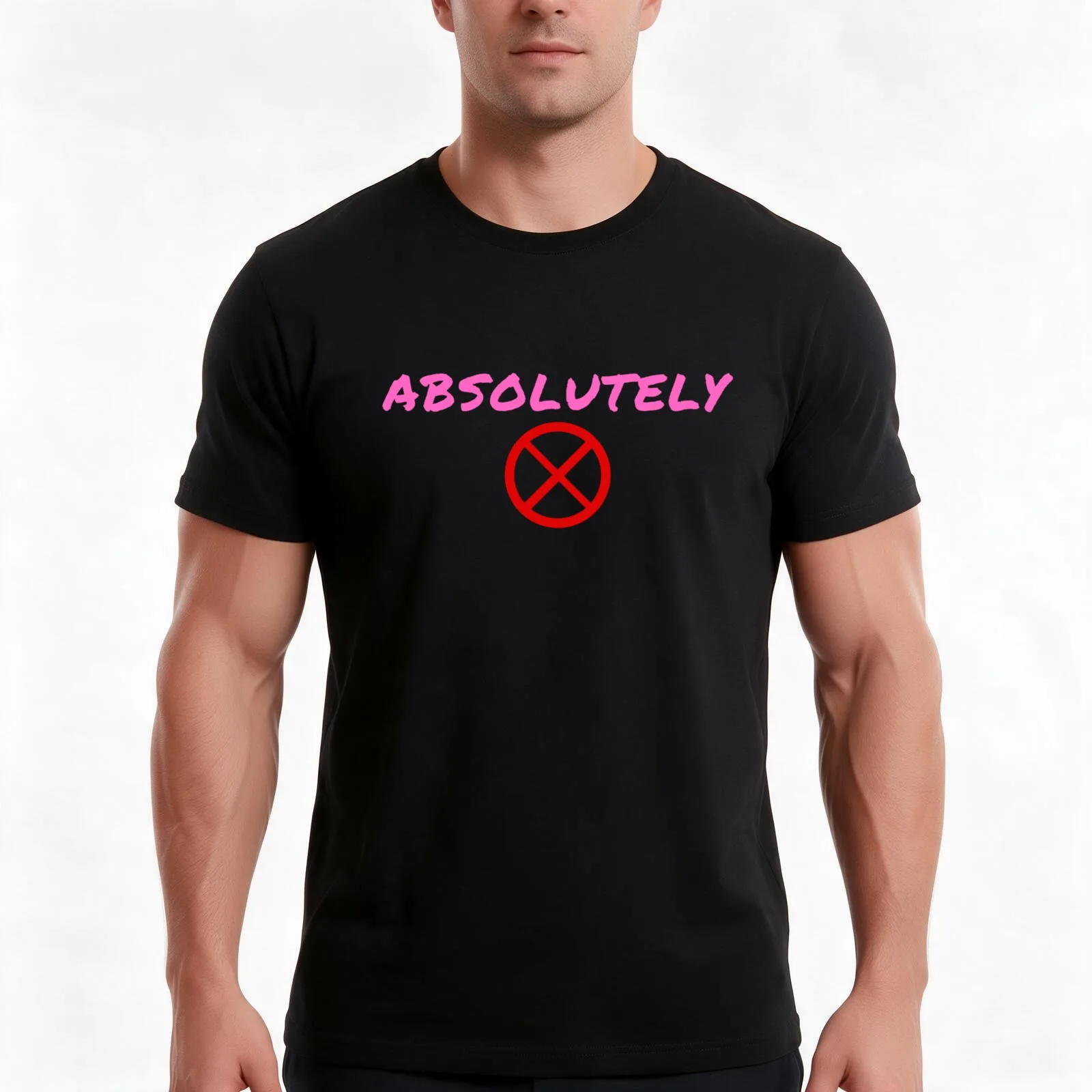 Absolutely Not T-Shirt, Summer Casual Cotton Tee, Oversized Streetwear Tops, Vintage Graphic Print, Loose Fit Short Sleeve