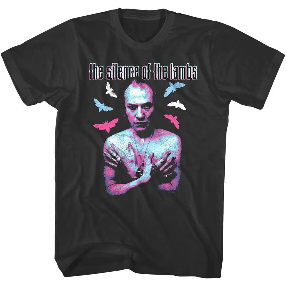 Silence of the Lambs Men's T Shirt Neon Buffalo Bill Ted Gumb Evil Villain Thriller Horror Movie Merch Hannibal Moths Top