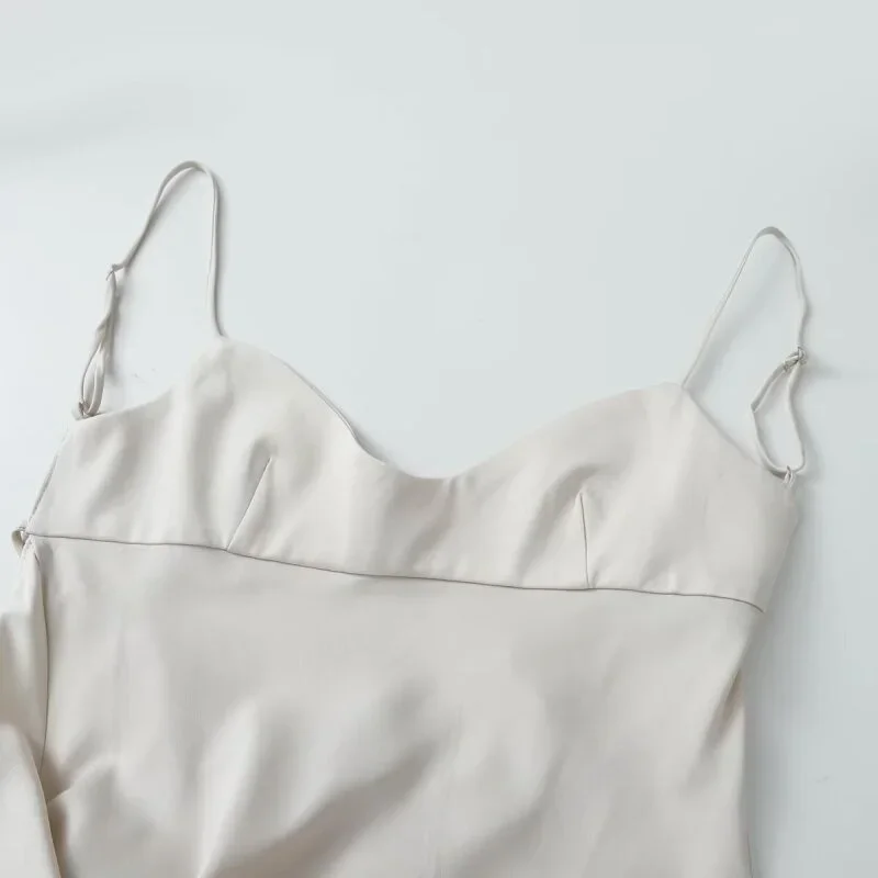 فستان هالتر مثير على شكل حرف A بحاشية غير متماثلة وحافة من الدانتيل للحفلات فستان أنيق للسيدات رفيع وبسيط ومتين بدون أكمام ملابس خروج #3