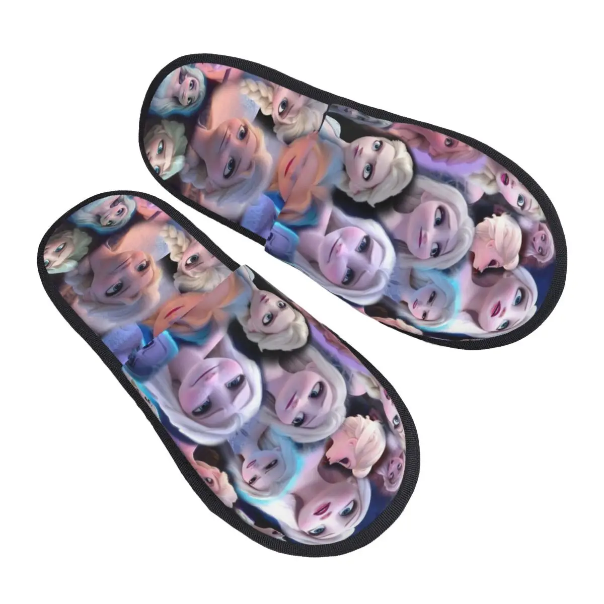 

Custom Frozen Cartoon Elsa Memory Foam Slippers Women Comfy Warm House Slippers