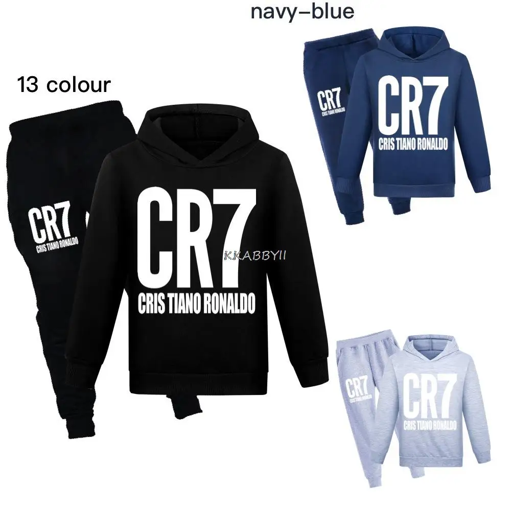 

CR7 Kids Clothing Set Tops+Pants Children Clothes Sets Baby Girls Outfits Teenagers Boys Sports Suit
