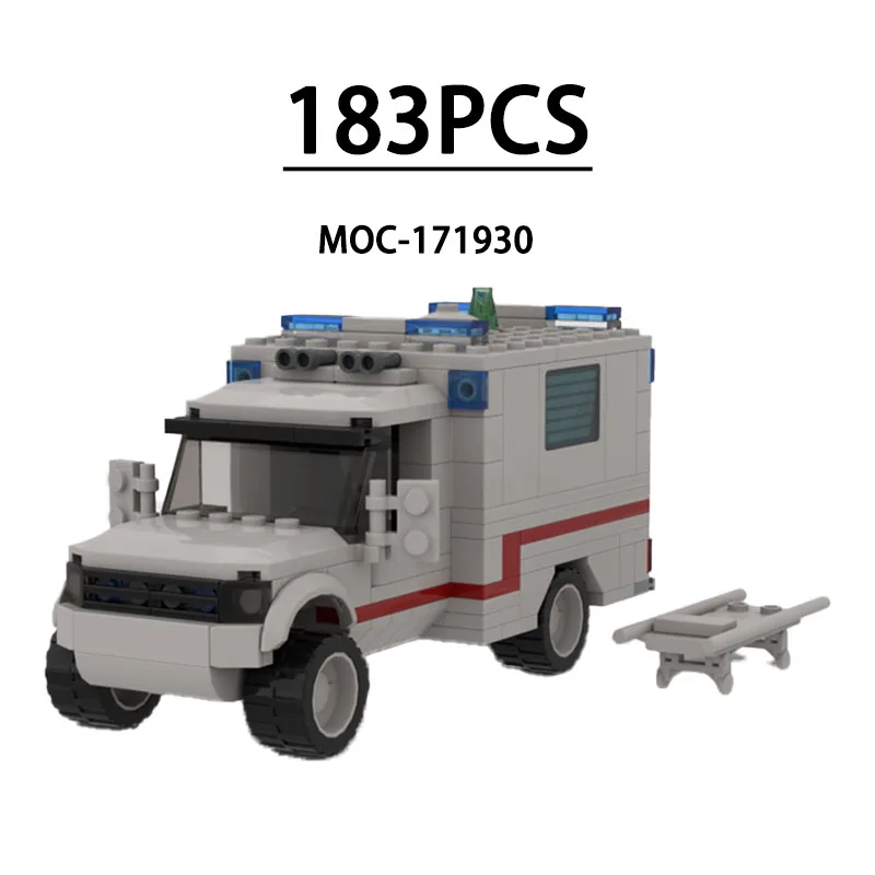 

MOC-171930 Строительный блок, городская спасательная модель автомобиля скорой помощи, 183 шт., детская игрушка на день рождения, Рождество и Новый год в подарок